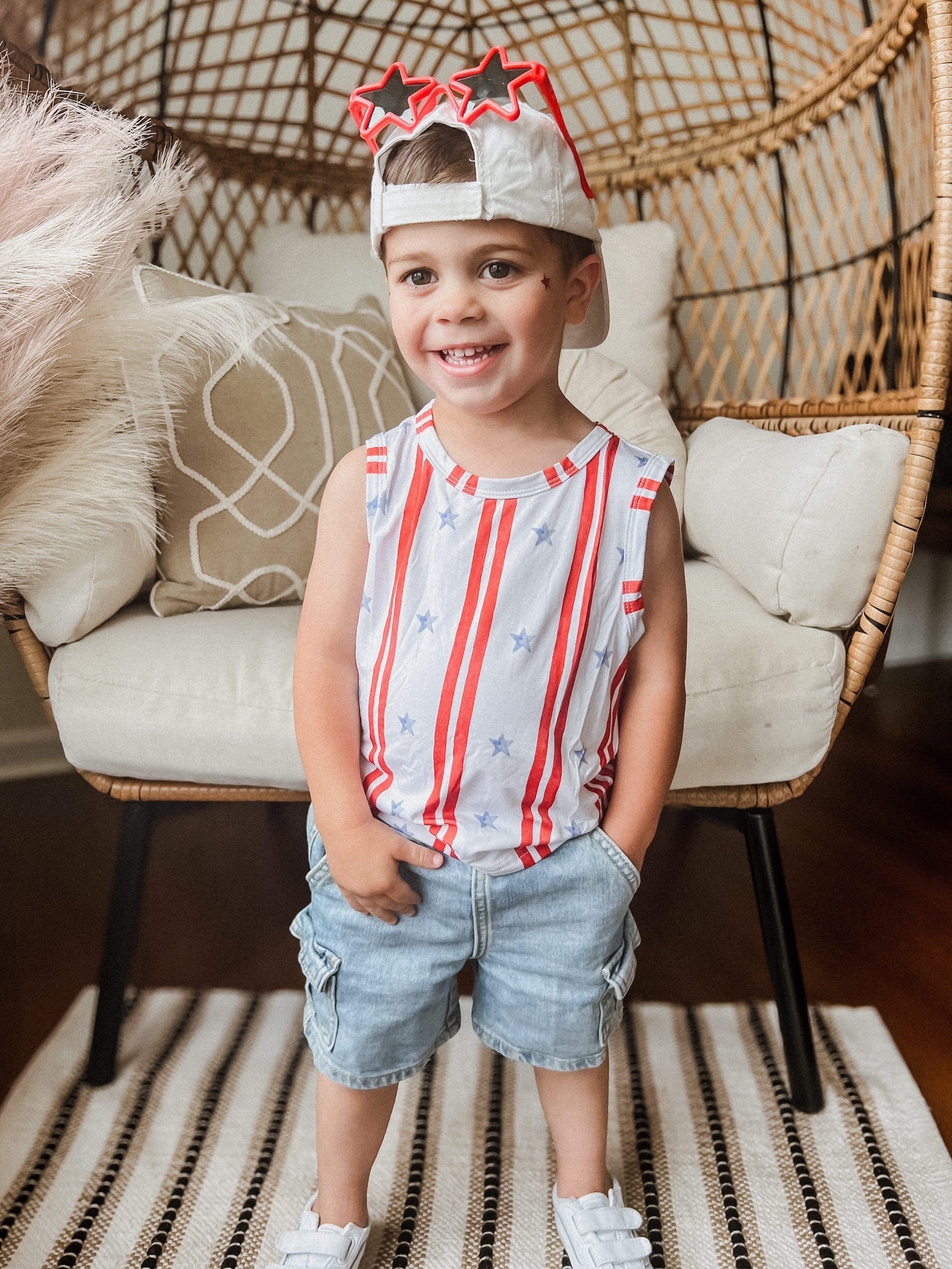 Stars & Stripes Bamboo Tank - P's One-Stop Shop 