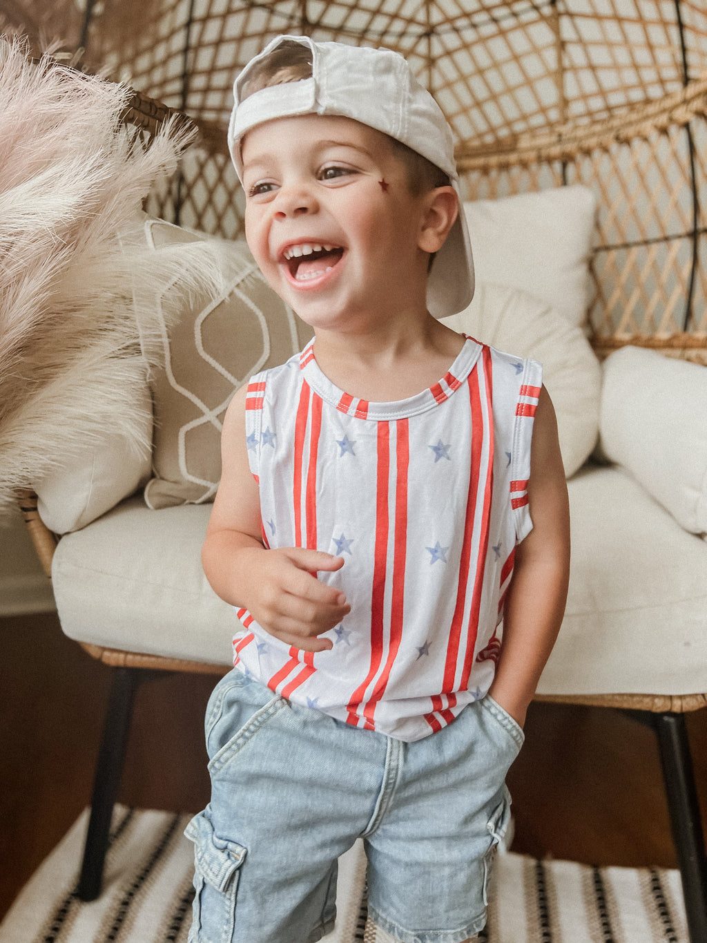 Stars & Stripes Bamboo Tank - P's One-Stop Shop 