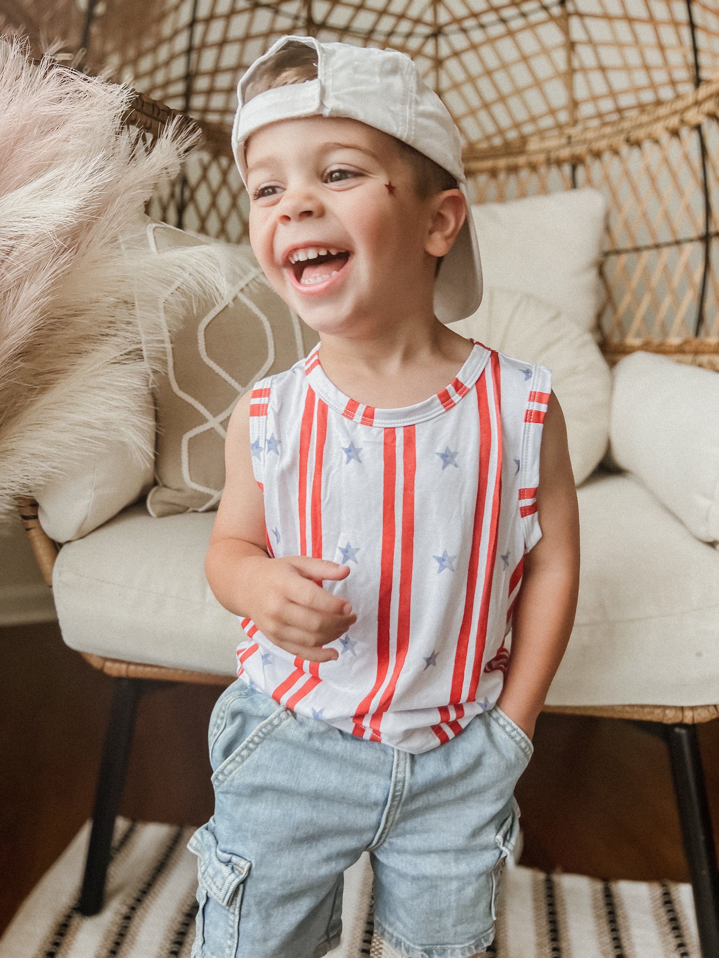 Stars & Stripes Bamboo Tank - P's One-Stop Shop 