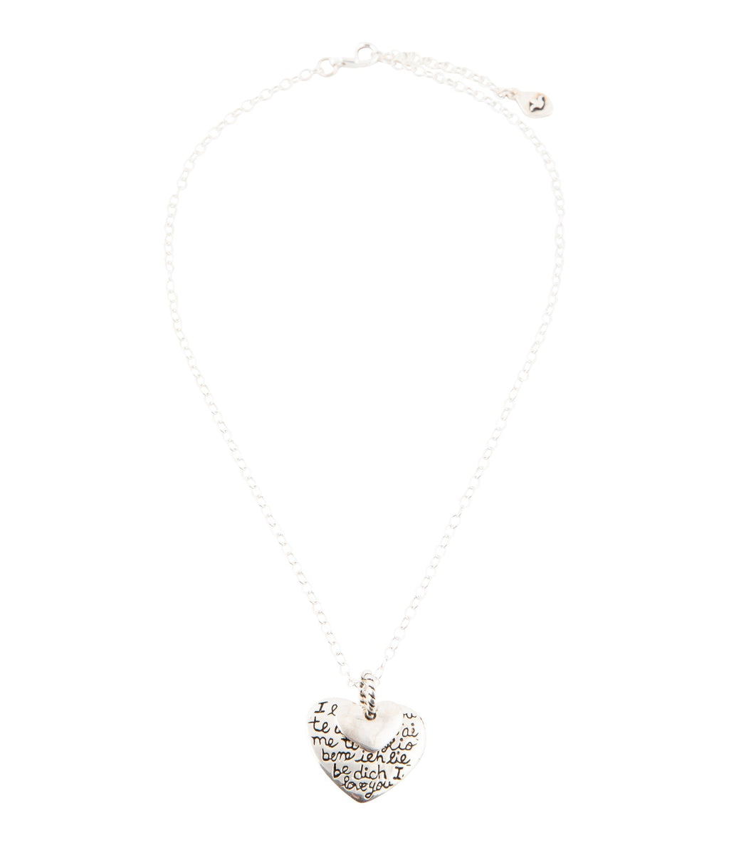 Sterling Silver Engraved Heart Pendant Neckalce - P's One-Stop Shop 