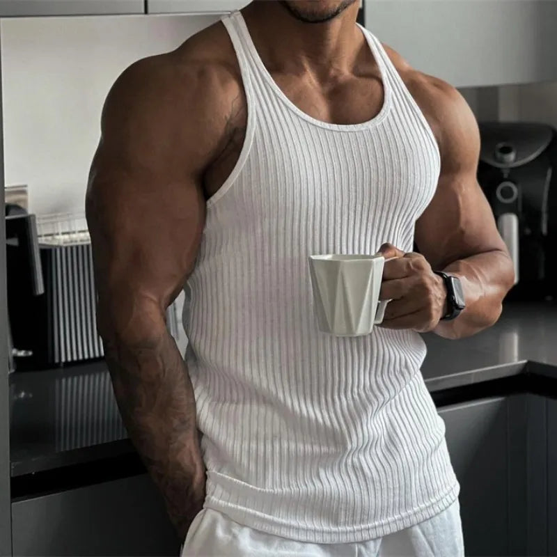 StriveFit Men's Stripe Gym Tank - Summer 2026 - P's One-Stop Shop 