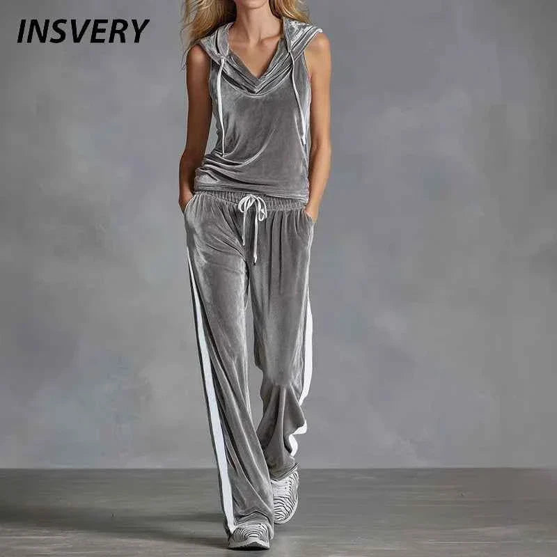 Summer Casual Women's Velvet Tracksuit Set - P's One-Stop Shop 