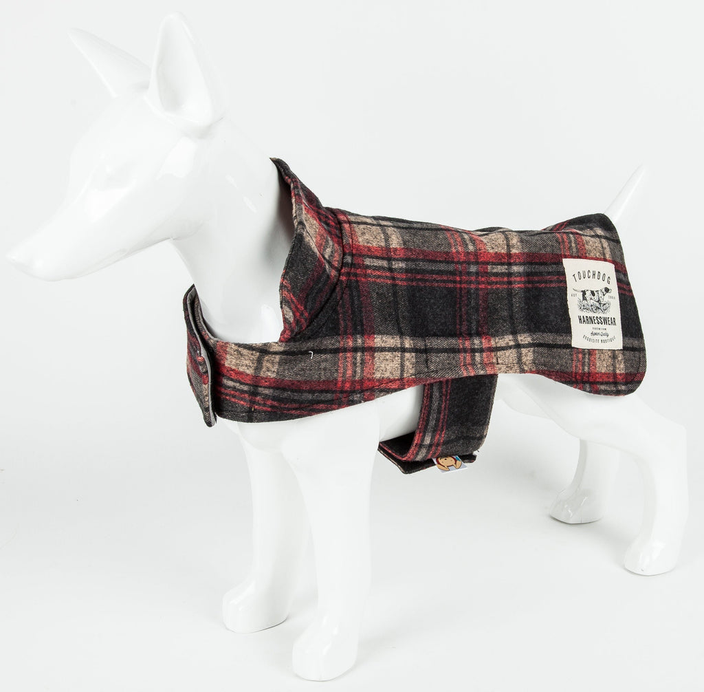 Touchdog ® 2-In-1 Tartan Plaid Dog Jacket and Matching Reversible Dog Mat - P's One-Stop Shop 