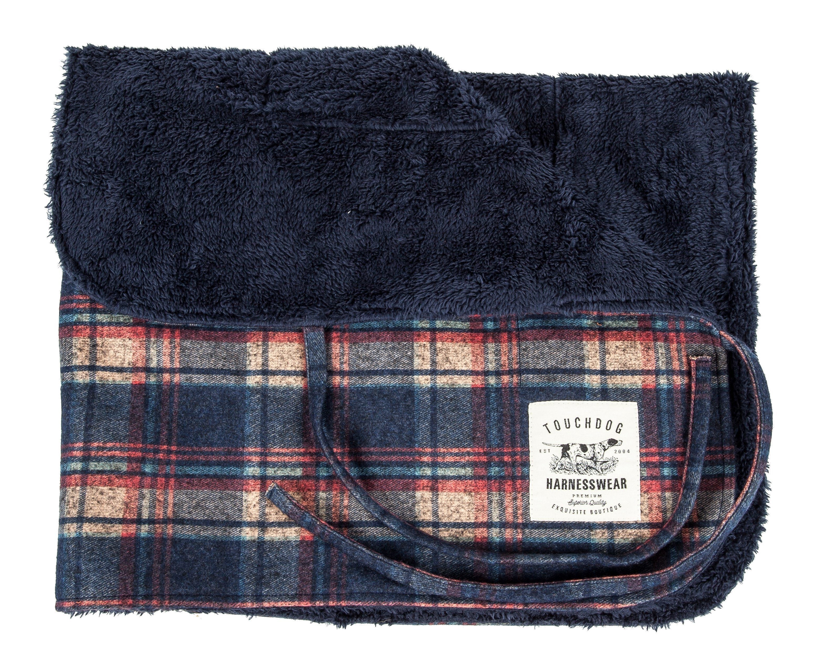Touchdog ® 2-In-1 Tartan Plaid Dog Jacket and Matching Reversible Dog Mat - P's One-Stop Shop 