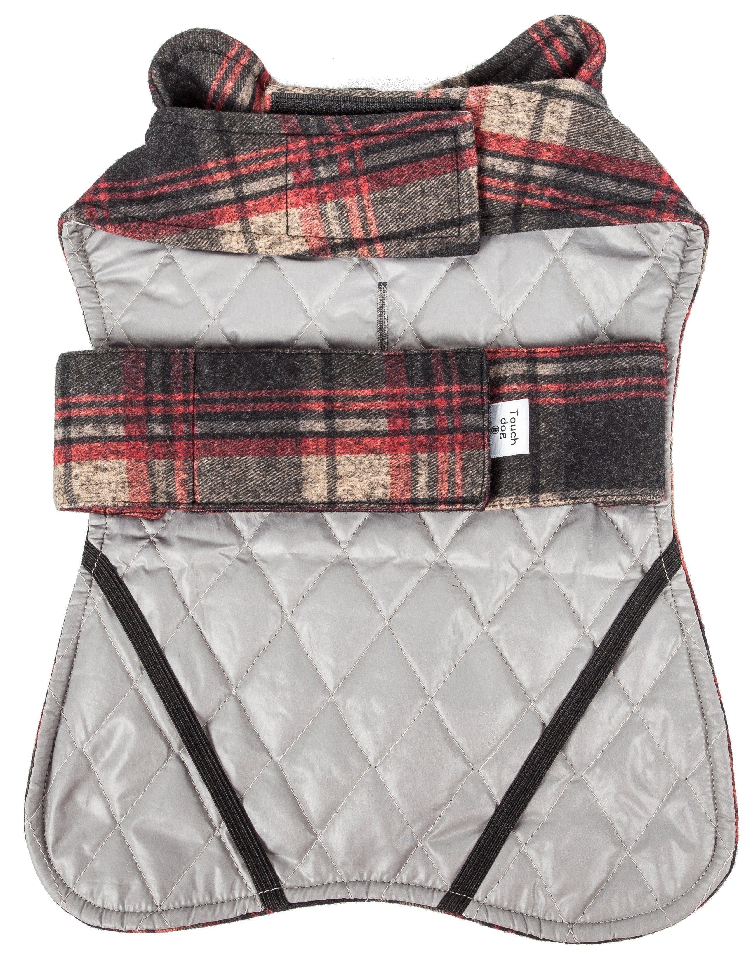 Touchdog ® 2-In-1 Tartan Plaid Dog Jacket and Matching Reversible Dog Mat - P's One-Stop Shop 