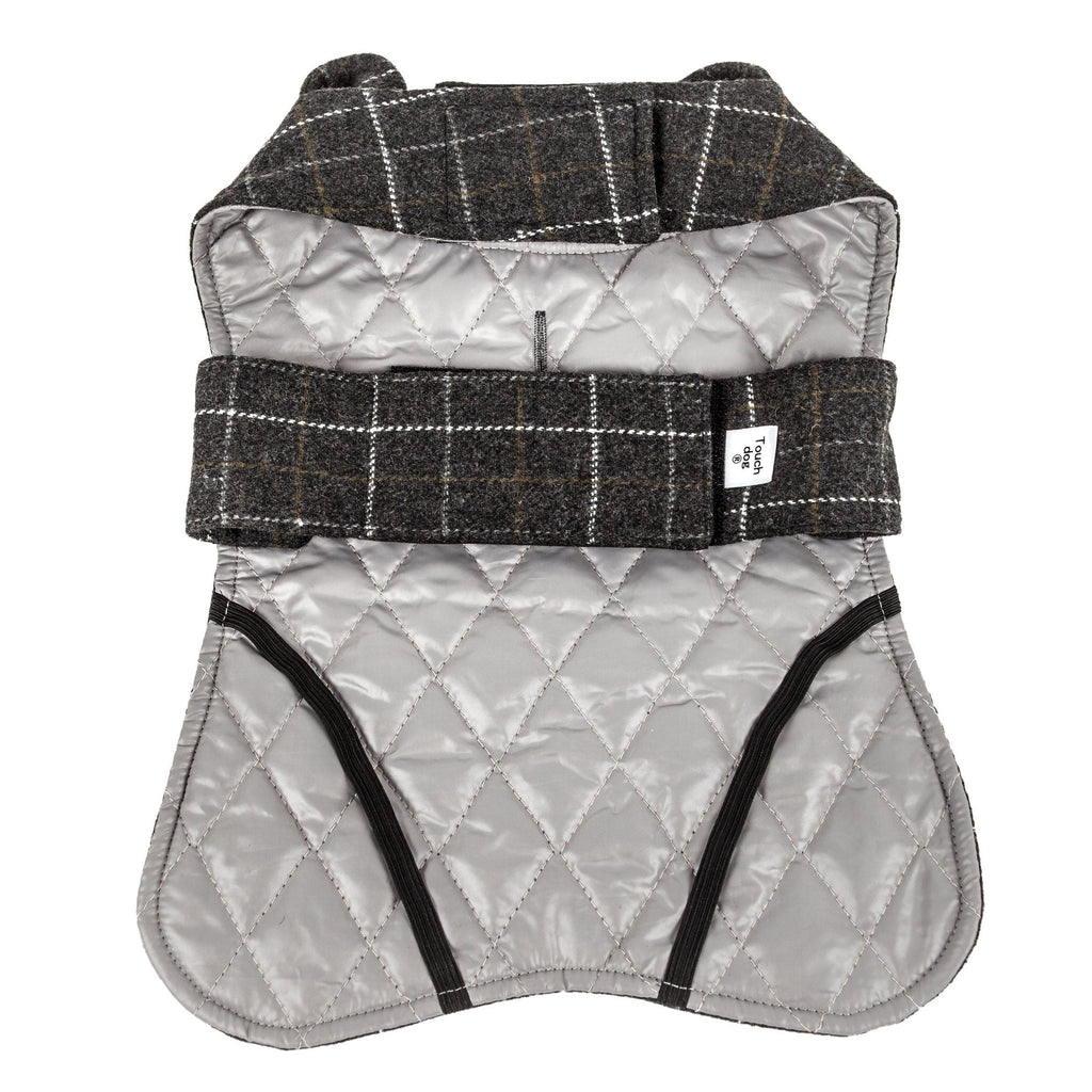 Touchdog ® 2-In-1 Windowpane Plaid Dog Jacket and Matching Reversible Dog Mat - P's One-Stop Shop 