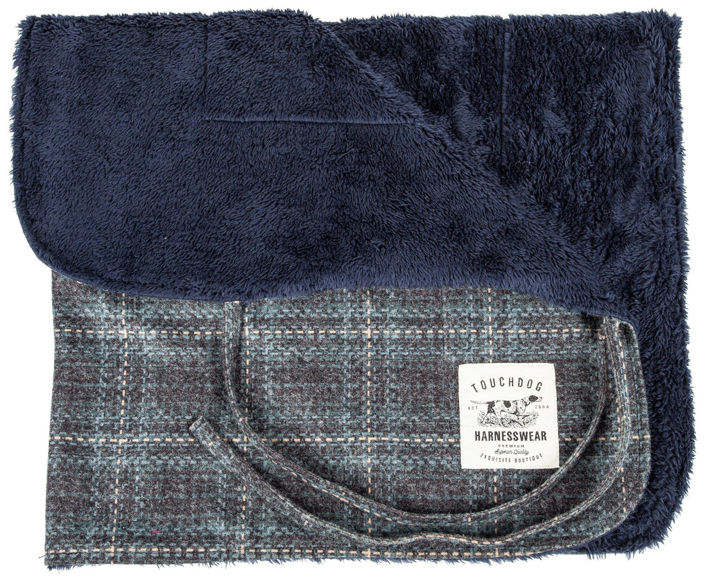 Touchdog ® 2-In-1 Windowpane Plaid Matching Dog Jacket and Reversible Dog Mat - P's One-Stop Shop 