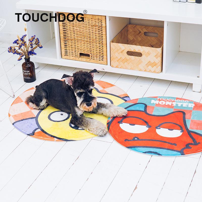 Touchdog Cartoon Shoe-faced Monster Rounded Cat and Dog Mat - P's One-Stop Shop 