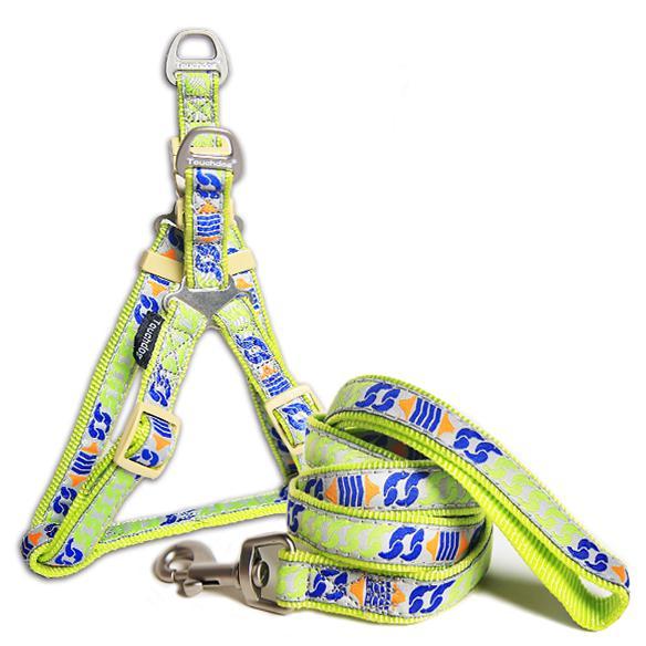 Touchdog 'Chain Printed' Tough Stitched Dog Harness and Leash - P's One-Stop Shop 