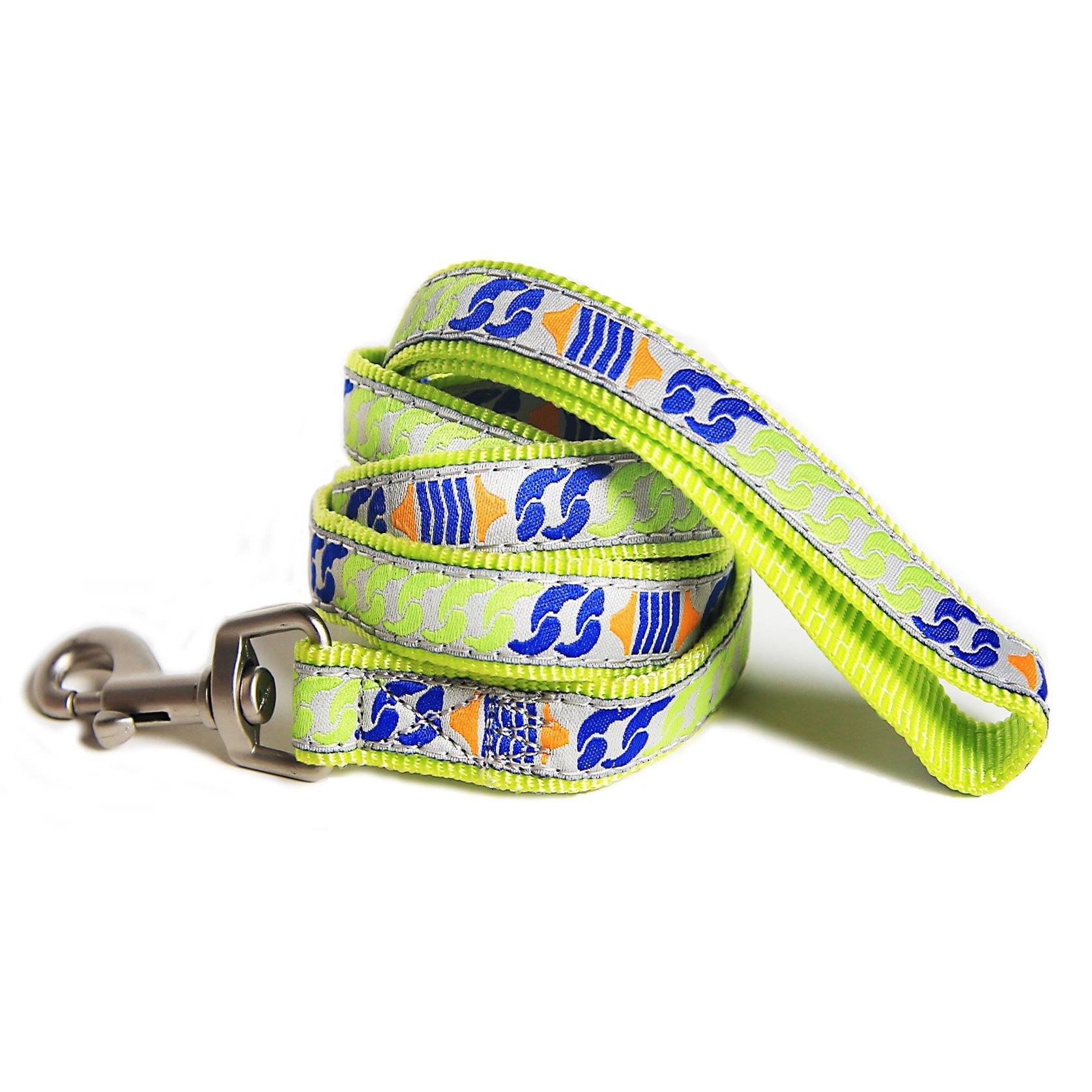 Touchdog 'Chain Printed' Tough Stitched Embroidered Collar and Leash - P's One-Stop Shop 