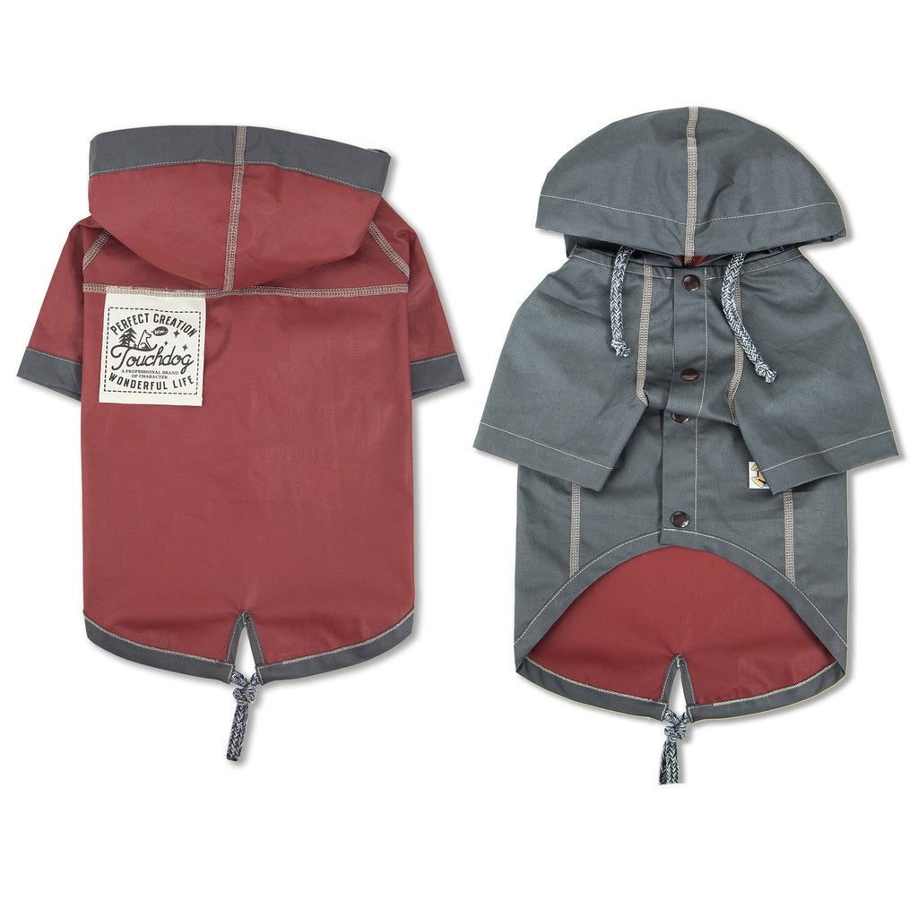 Touchdog 'Cloudburst' Reversible Fashion Waterproof Dog Raincoat - P's One-Stop Shop 