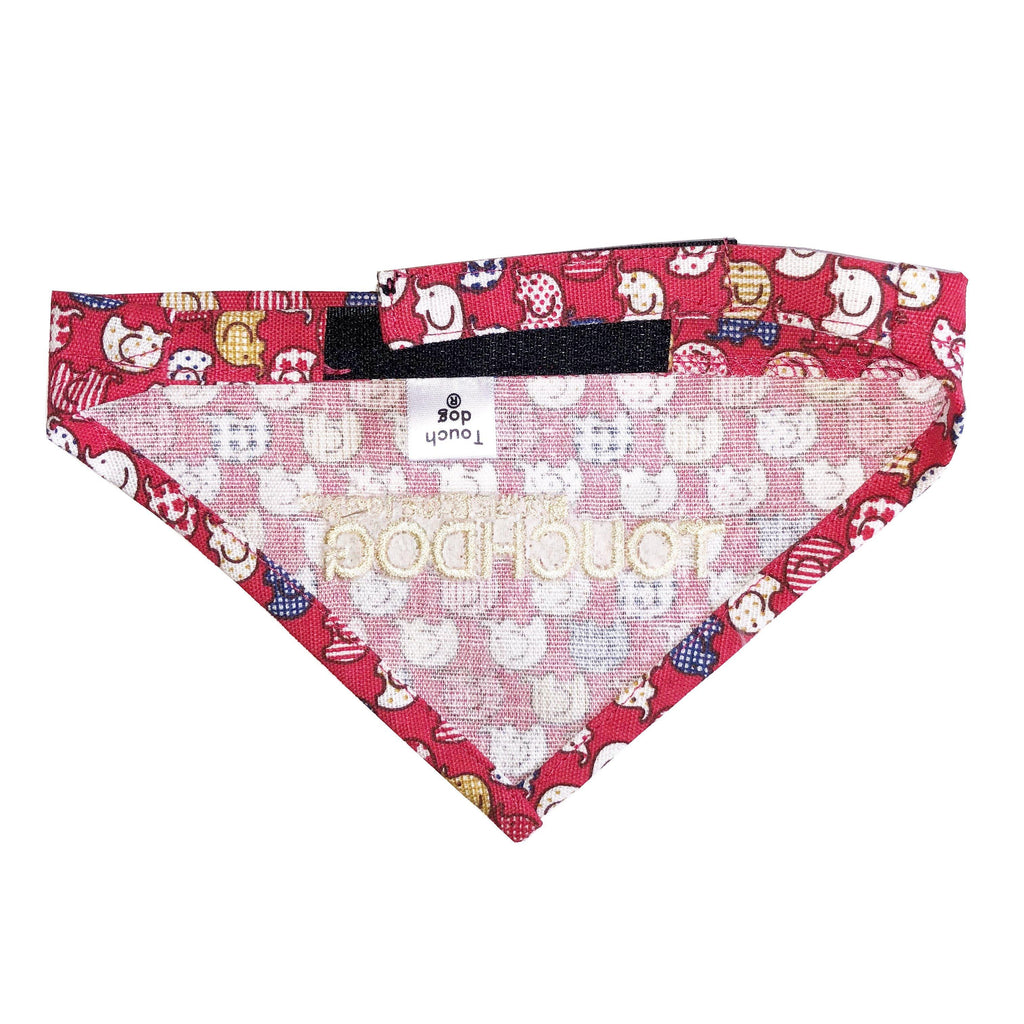 Touchdog Elephant Patterned Hook-and-Loop Fashion Dog Bandana - P's One-Stop Shop 