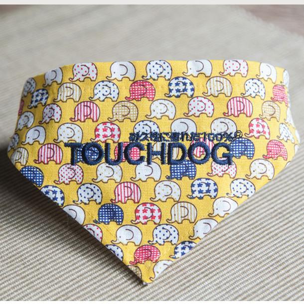 Touchdog Elephant Patterned Hook-and-Loop Fashion Dog Bandana - P's One-Stop Shop 