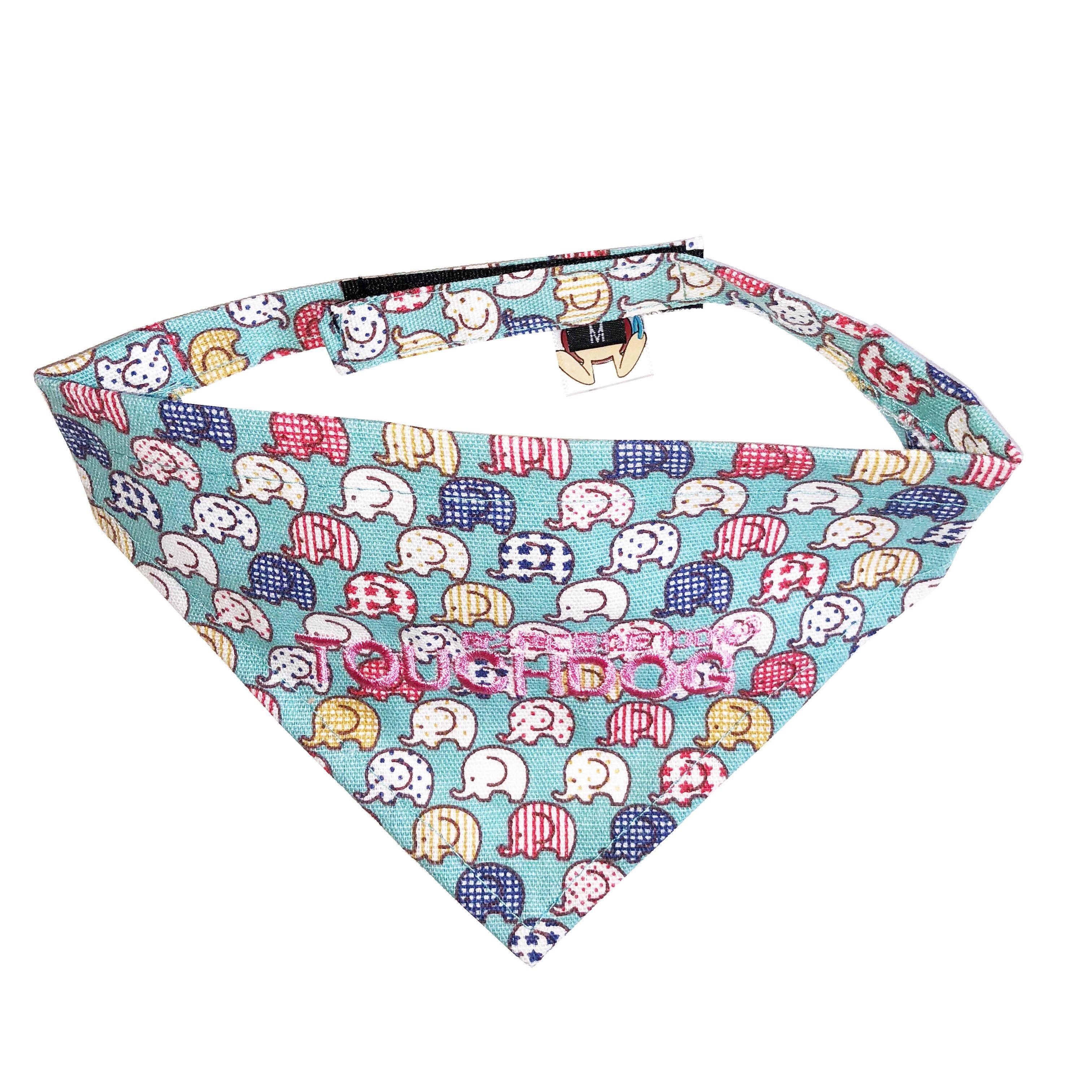 Touchdog Elephant Patterned Hook-and-Loop Fashion Dog Bandana - P's One-Stop Shop 