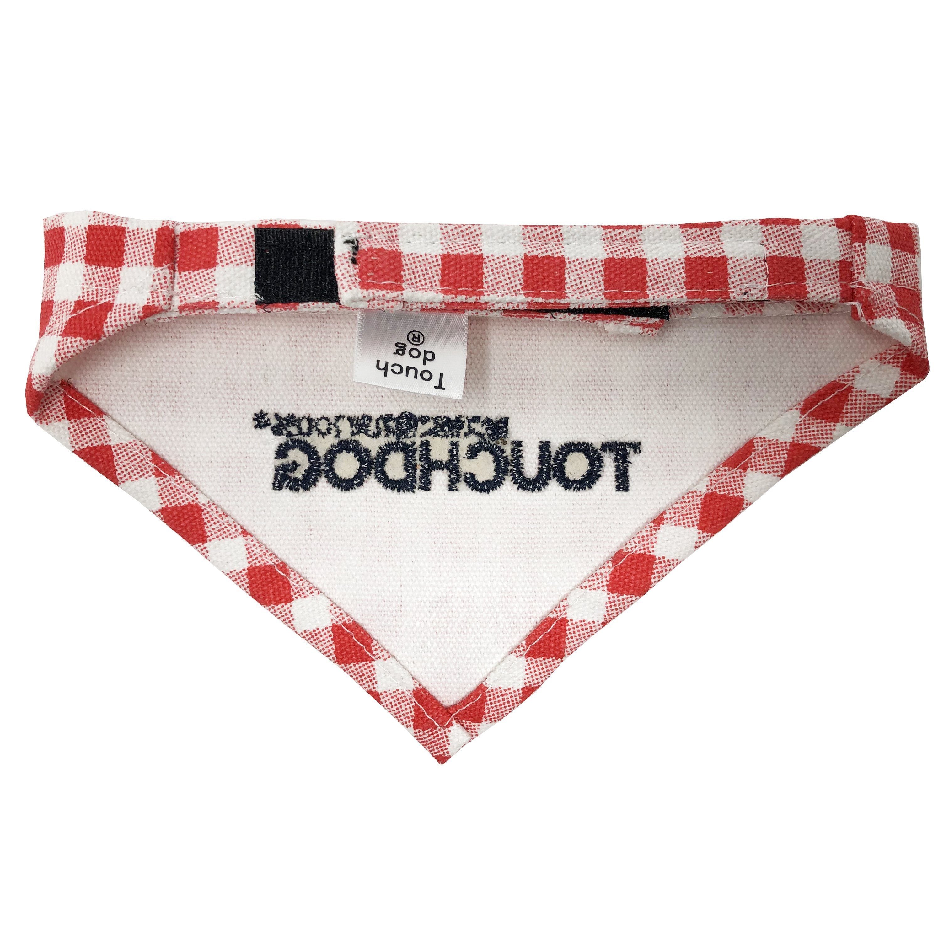 Touchdog Plaid Patterned Hook-and-Loop Fashion Dog Bandana - P's One-Stop Shop 