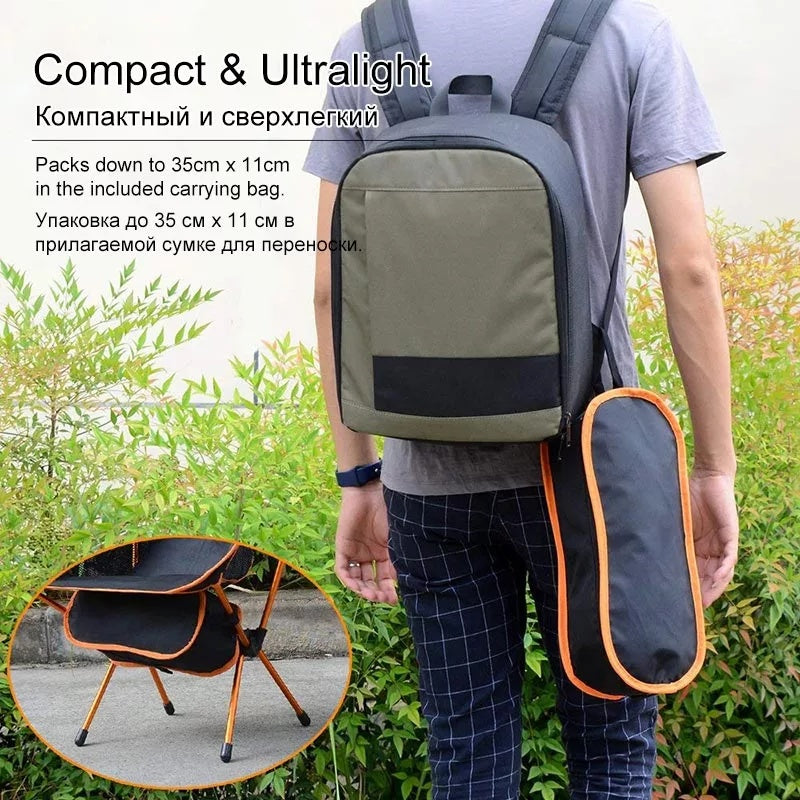 Travel Ultralight Folding Chair Superhard High Load Outdoor Camping Chair Portable Beach Hiking Picnic Seat Fishing Tools Chair - P's One-Stop Shop 