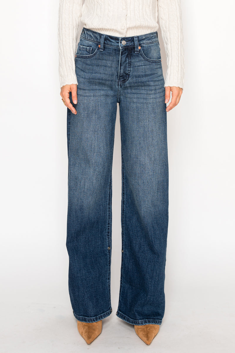 Tummy Control High Rise A-wide Jeans - P's One-Stop Shop 
