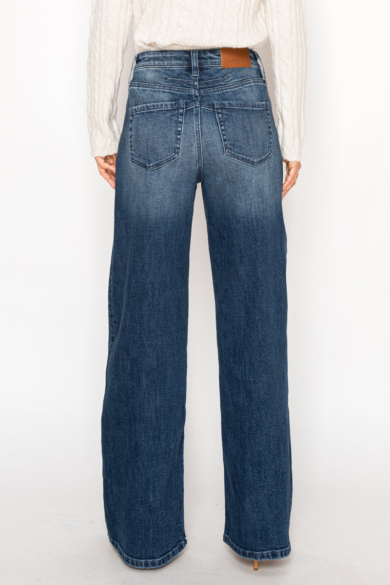 Tummy Control High Rise A-wide Jeans - P's One-Stop Shop 