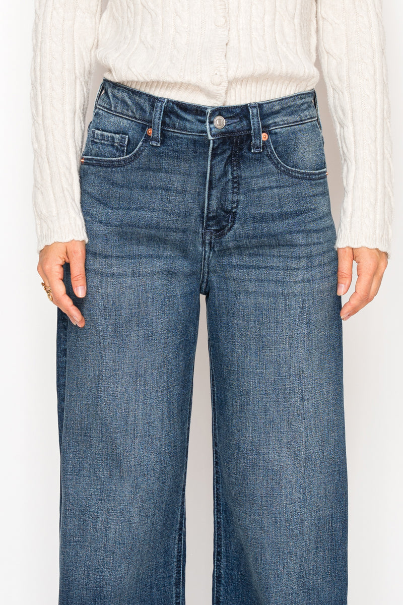 Tummy Control High Rise A-wide Jeans - P's One-Stop Shop 