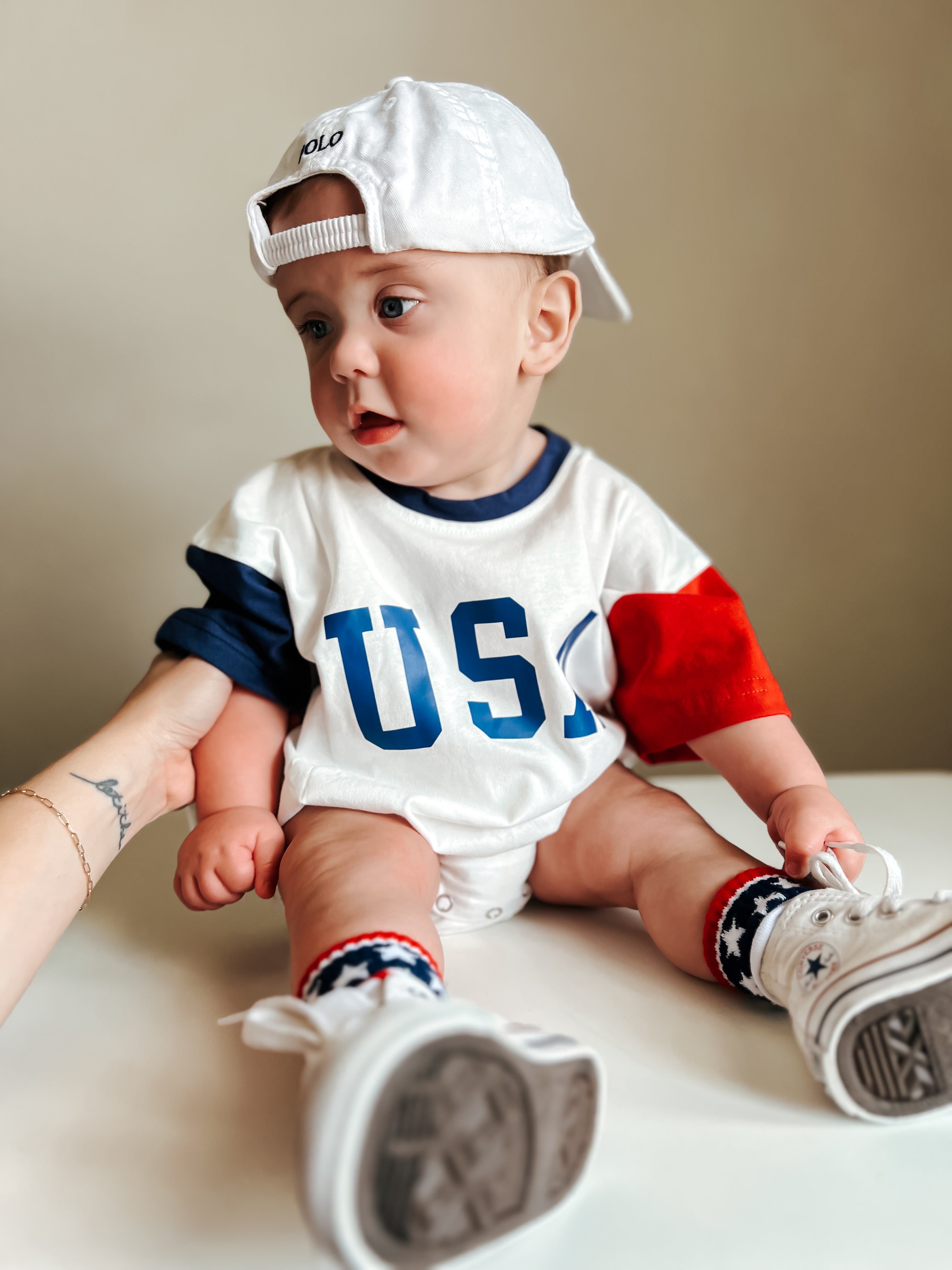 USA Colorblock T-Shirt Romper - P's One-Stop Shop 