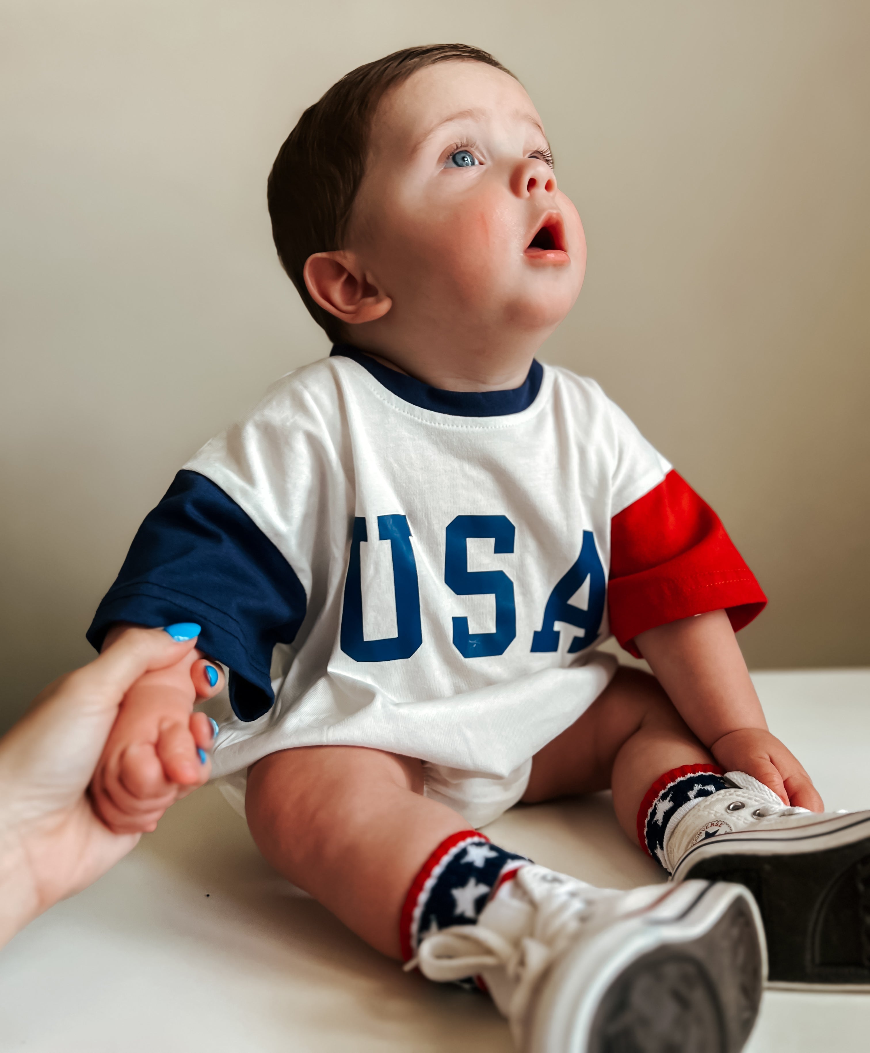 USA Colorblock T-Shirt Romper - P's One-Stop Shop 
