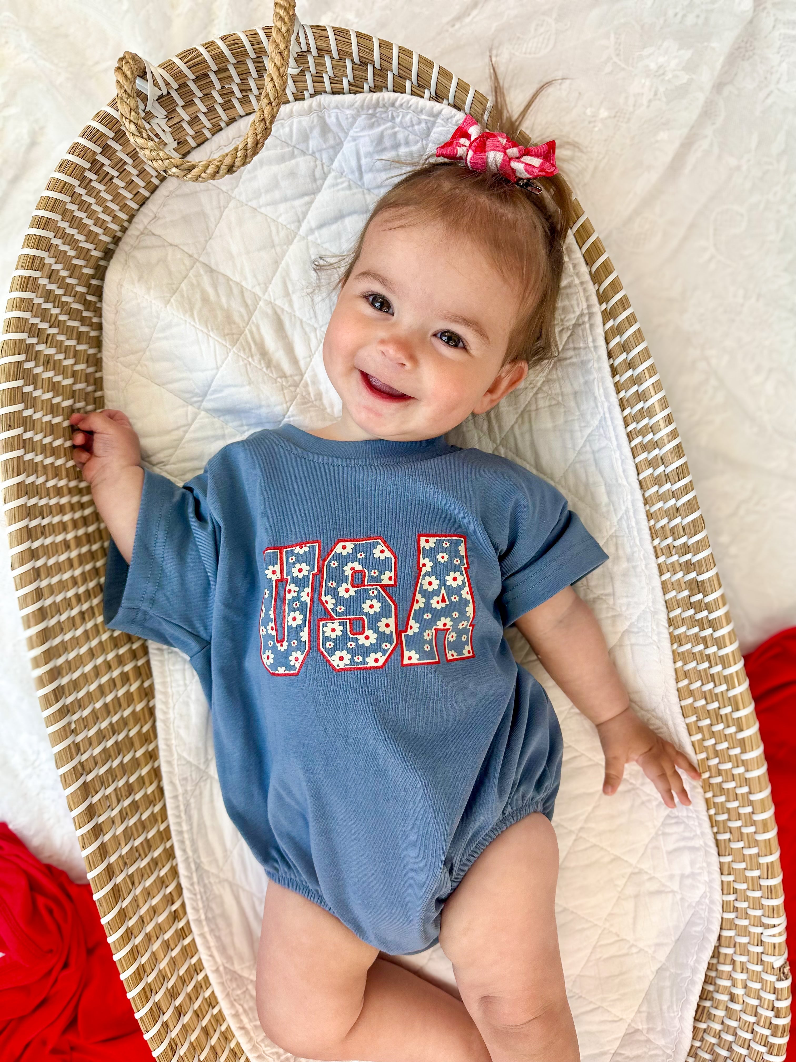 USA Daisy Oversized T-Shirt Romper - P's One-Stop Shop 