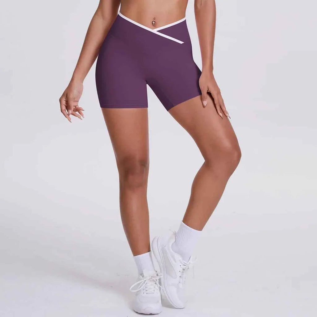 V-Shaped Waist Women's Yoga Fitness Shorts - P's One-Stop Shop 