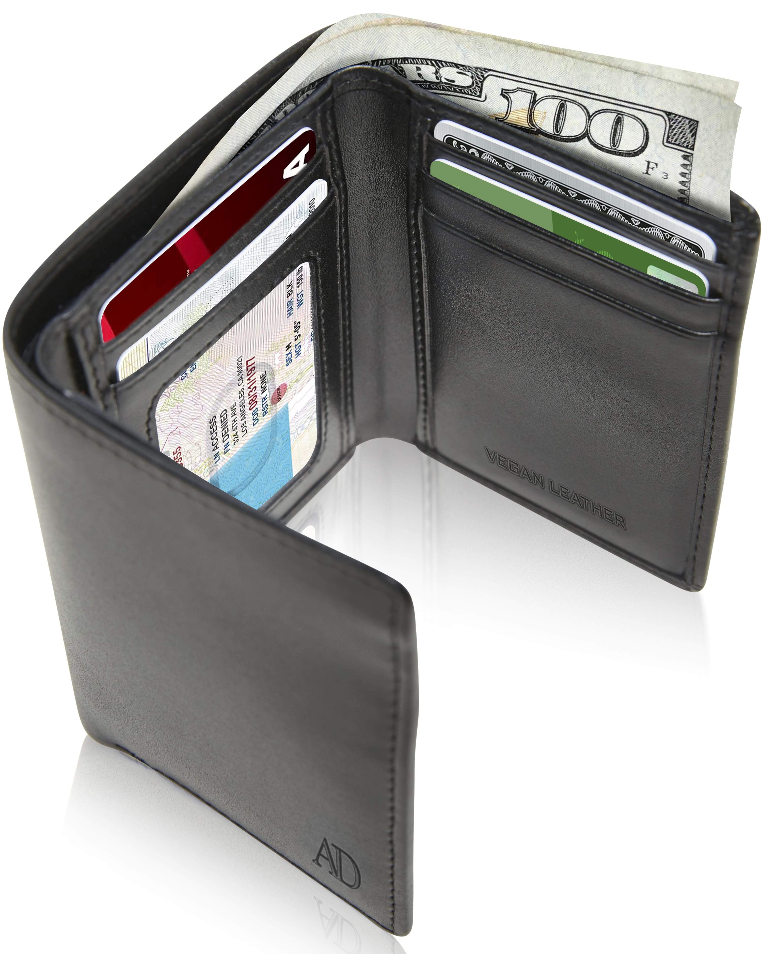 Vegan Trifold Wallet With ID Window - P's One-Stop Shop 