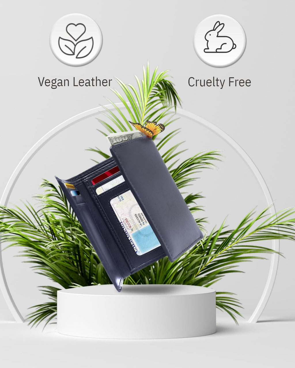Vegan Trifold Wallet With ID Window - P's One-Stop Shop 