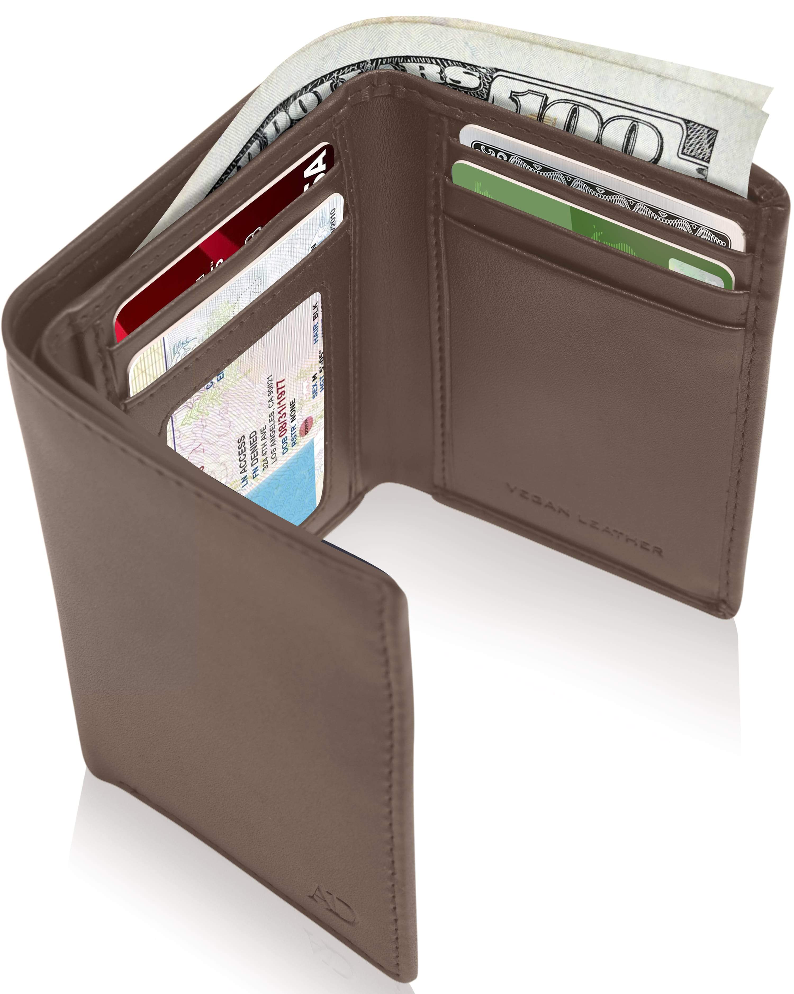 Vegan Trifold Wallet With ID Window - P's One-Stop Shop 
