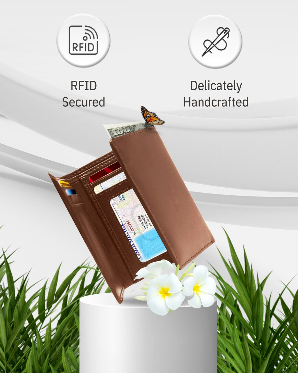 Vegan Trifold Wallet With ID Window - P's One-Stop Shop 