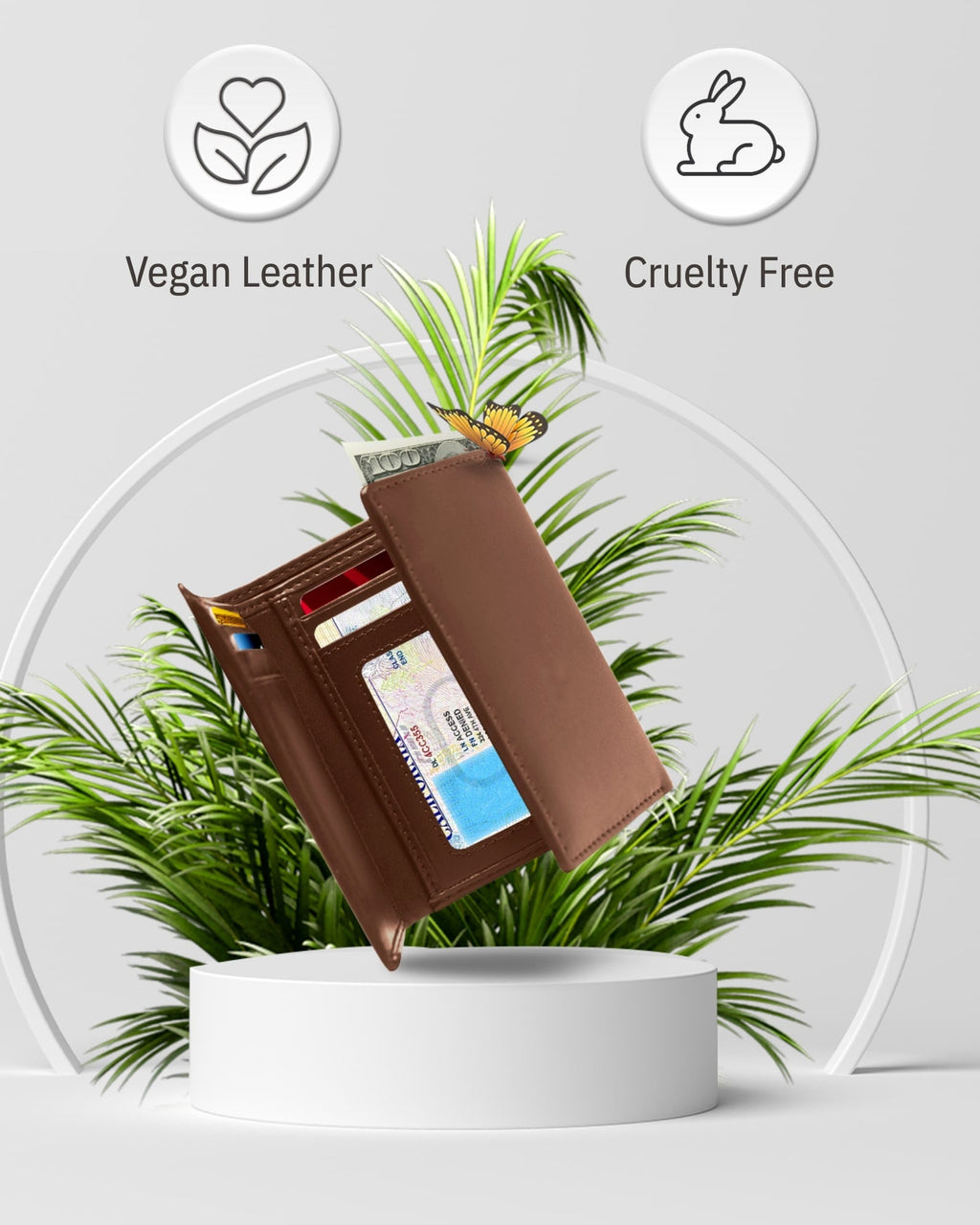 Vegan Trifold Wallet With ID Window - P's One-Stop Shop 