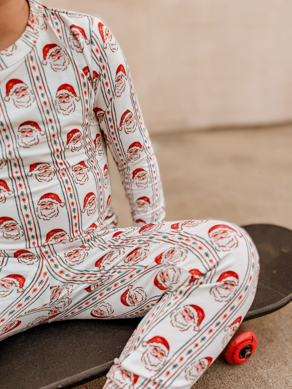 Vintage Santa Bamboo Christmas Pajamas - 2pc Set - P's One-Stop Shop 