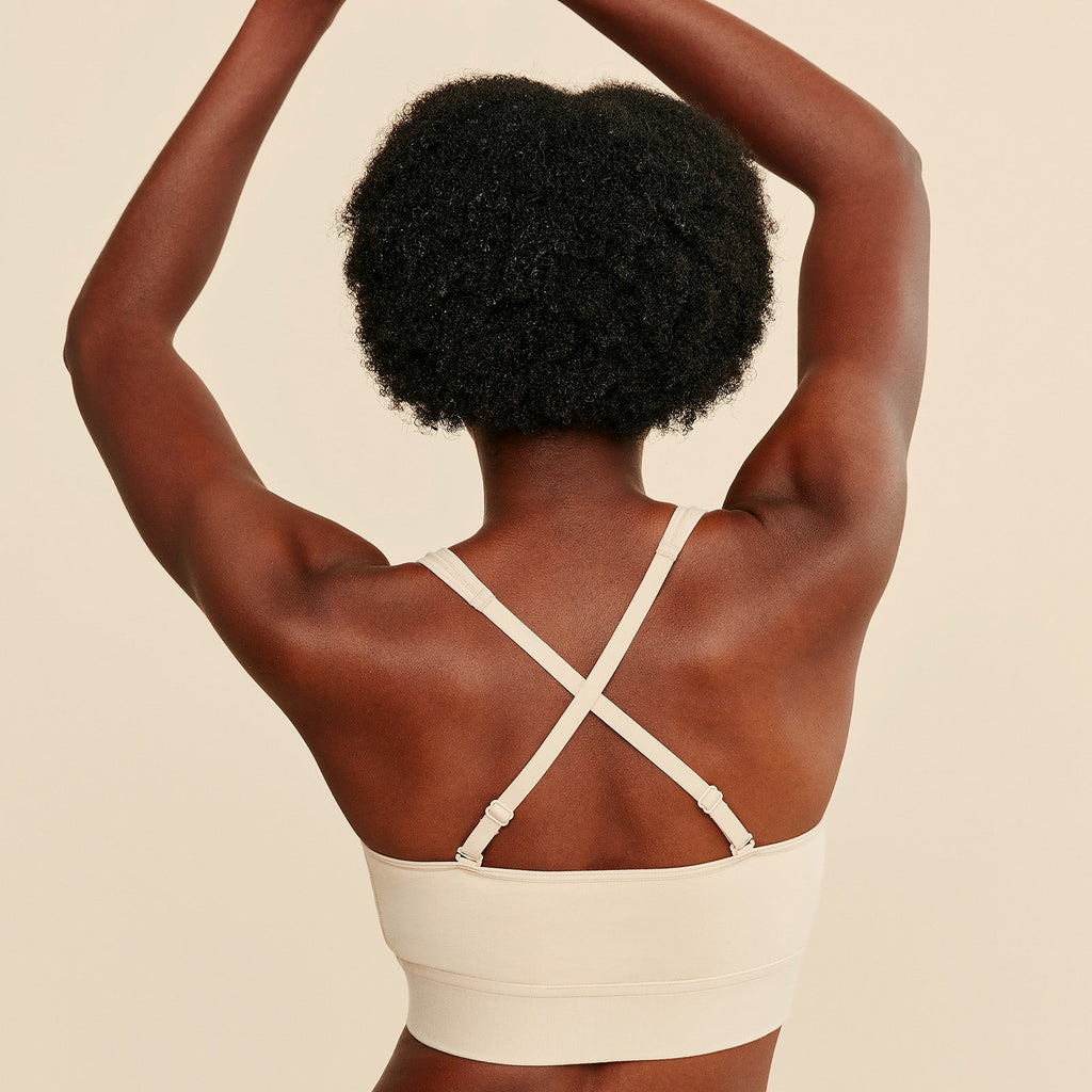 Wilderness Front‑Closure Cotton Bralette - Beige - P's One-Stop Shop 