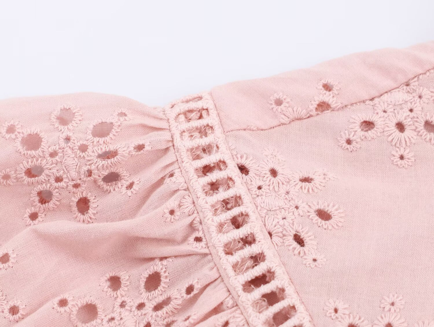 Women Clothing Casual Hollow Out Cutout Embroidered Shirt - P's One-Stop Shop 