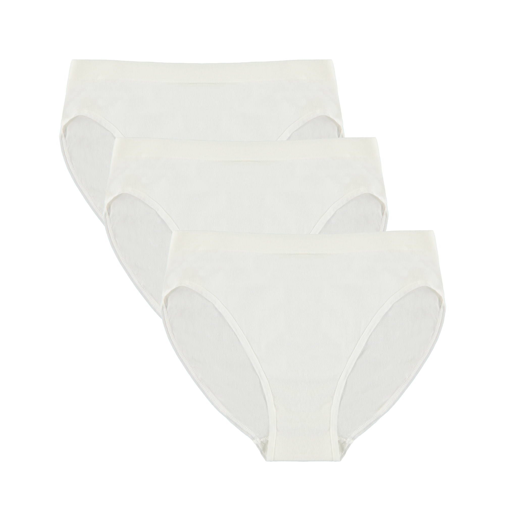 Women's Bamboo/Cotton High Leg Brief Style Underwear Natural Color - 3-pack - P's One-Stop Shop 