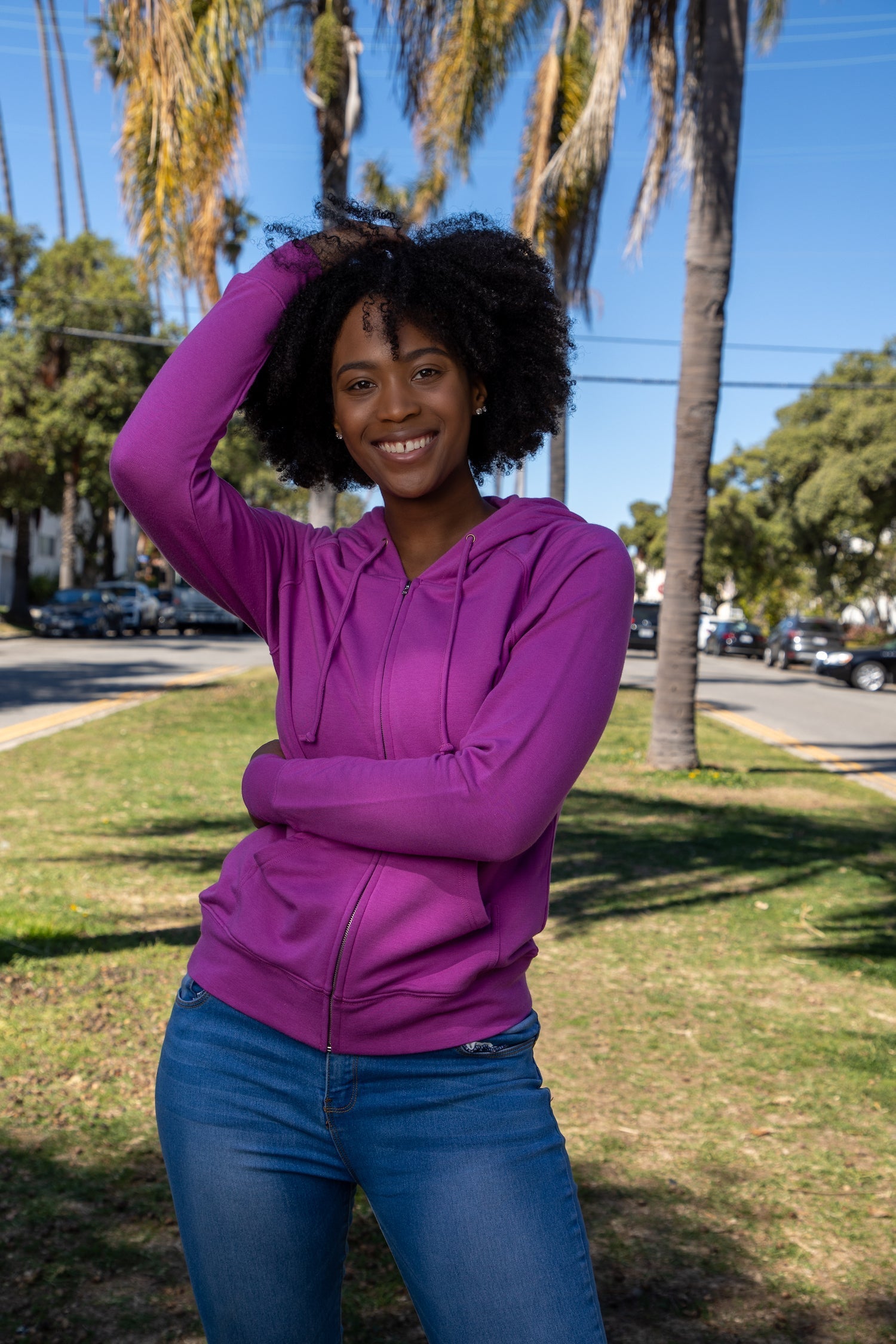 Women's Bamboo French Terry Zip Hooded Sweatshirt - P's One-Stop Shop 