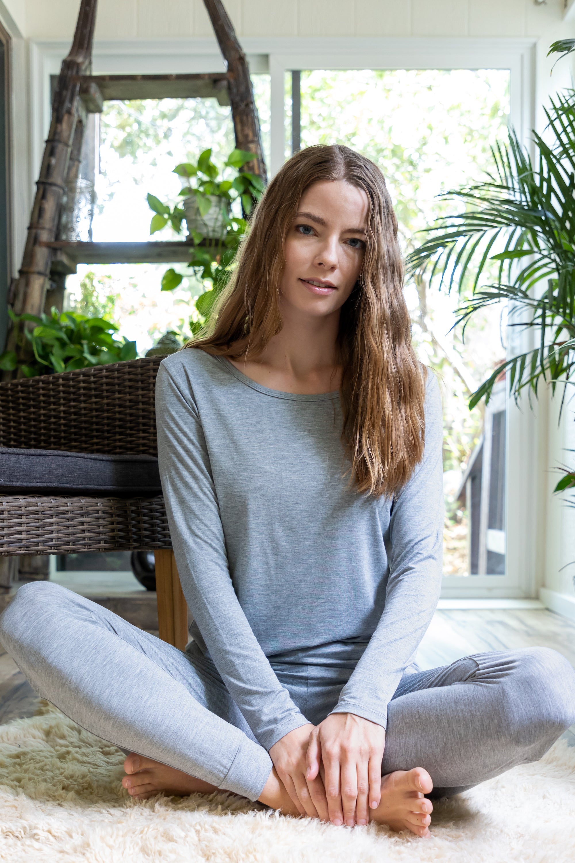 Women's Bamboo Lounge Long Sleeve T-Shirt - P's One-Stop Shop 
