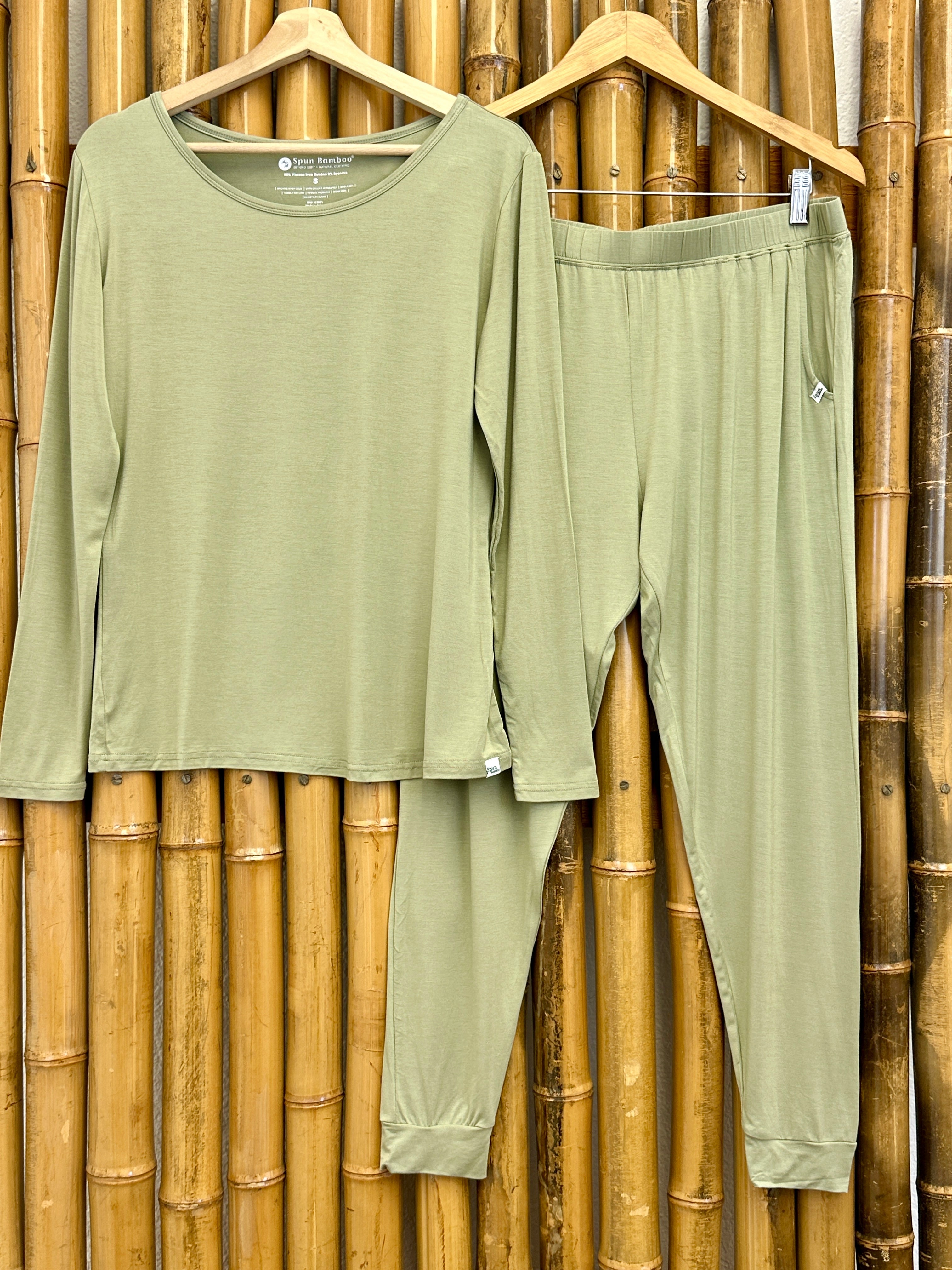 Women's Bamboo Lounge Set - Long Sleeve T-Shirt and Jogger Pants - P's One-Stop Shop 