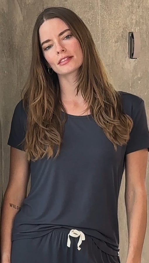 Women’s Bamboo Lounge Set - Lounge T-Shirt + Lounge Shorts - P's One-Stop Shop 