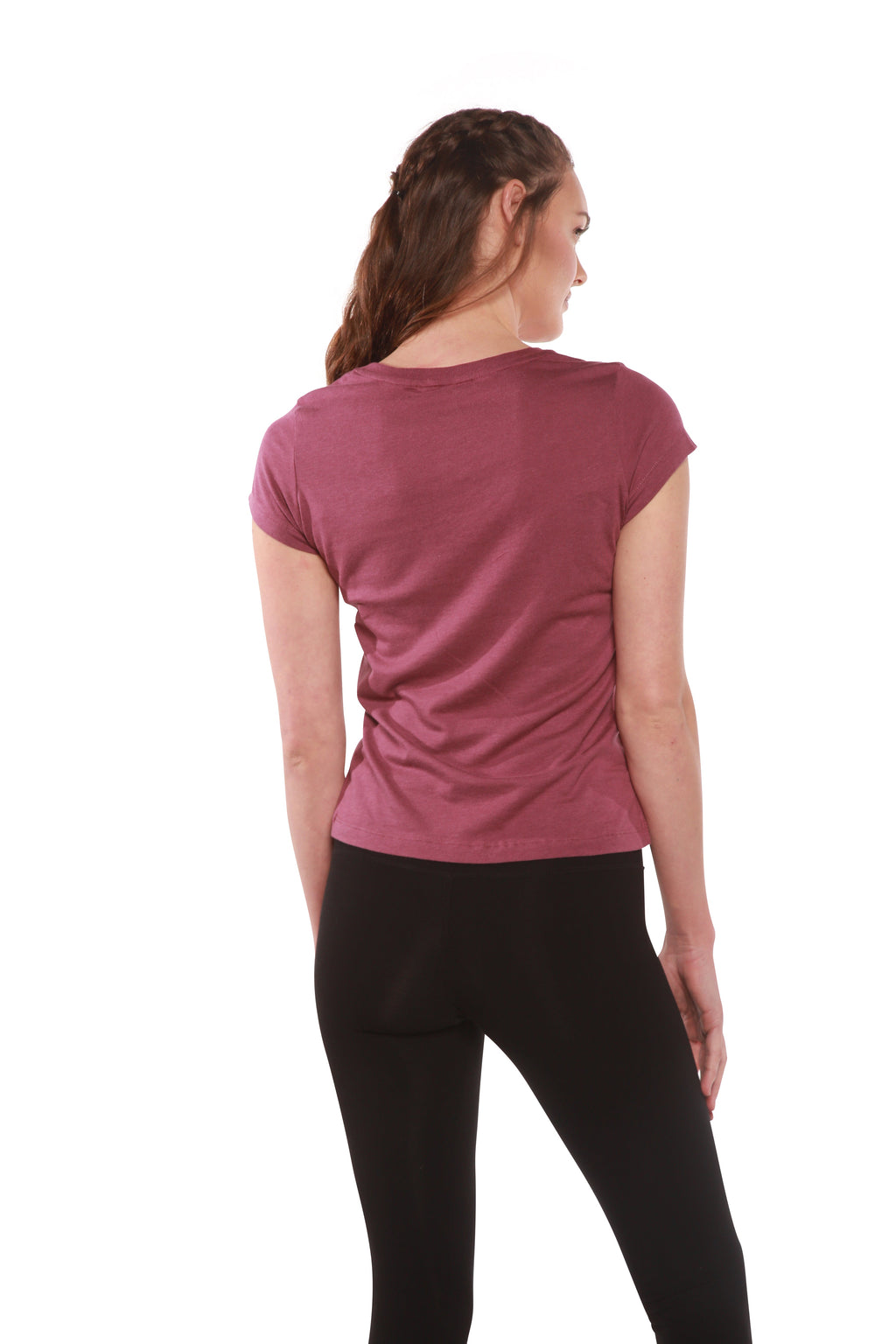 Women's Bamboo Viscose/Cotton V-Neck Cap Sleeve T-Shirt - P's One-Stop Shop 