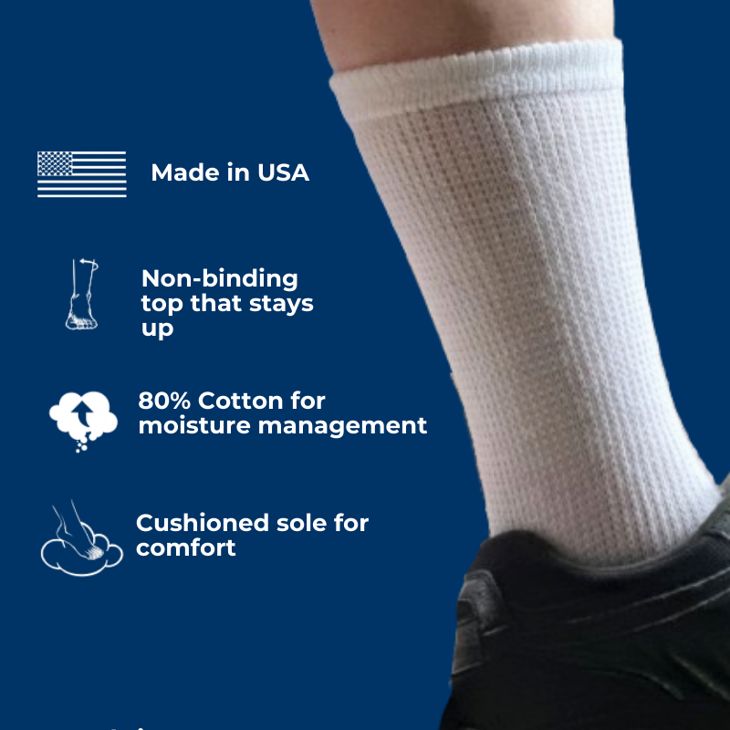 Women's Cotton Diabetic Crew Socks (6 Pair) - P's One-Stop Shop 