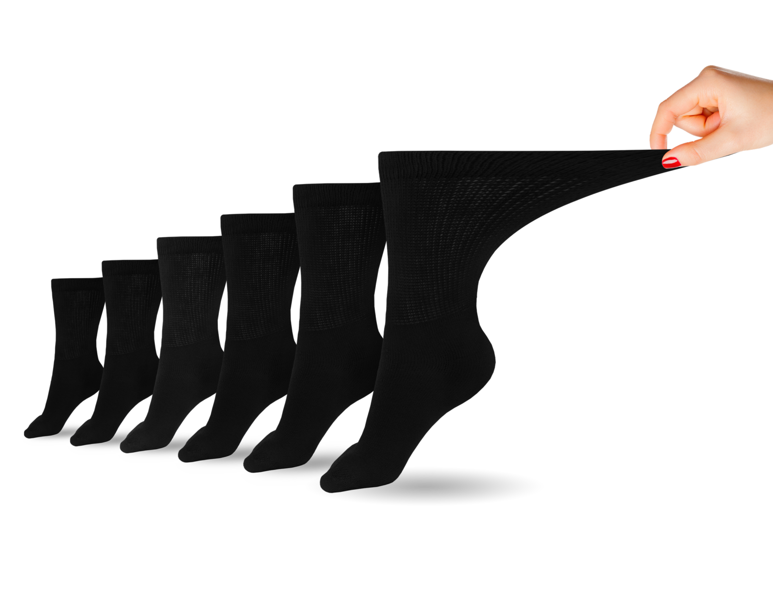 Women's Cotton Diabetic Crew Socks (6 Pair) - P's One-Stop Shop 