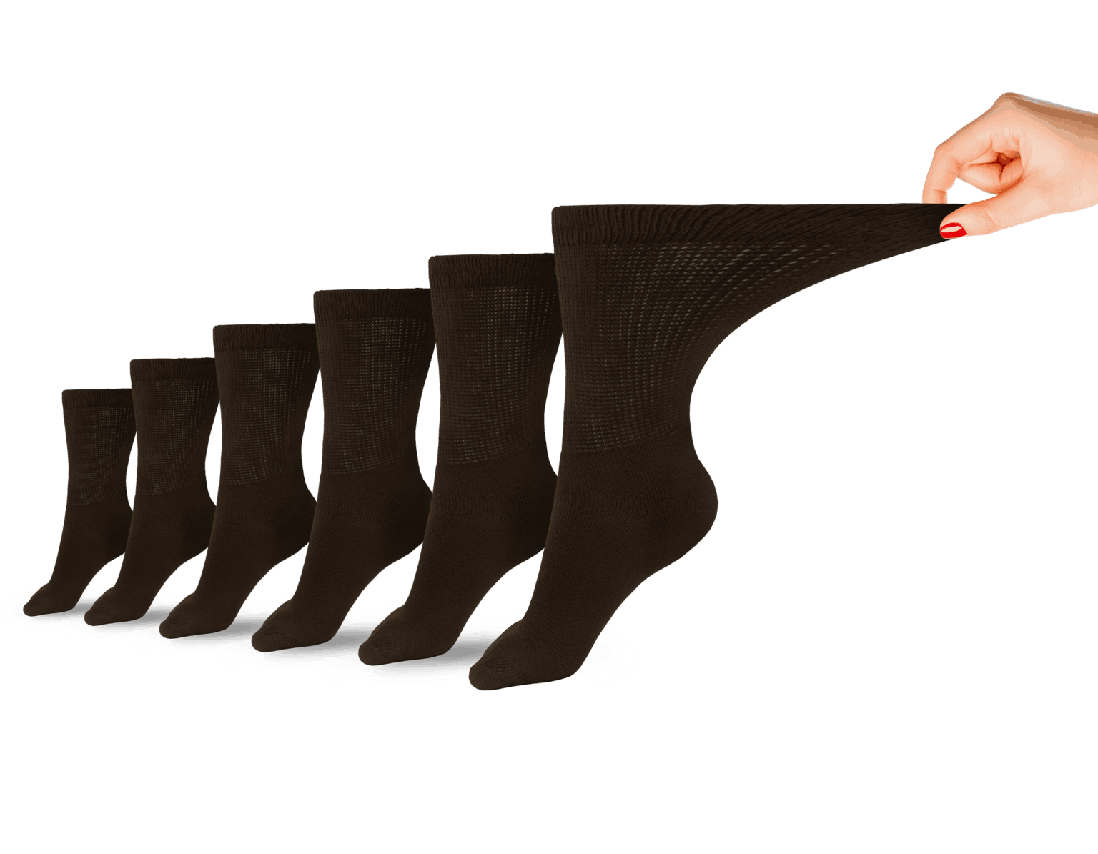 Women's Cotton Diabetic Crew Socks (6 Pair) - P's One-Stop Shop 