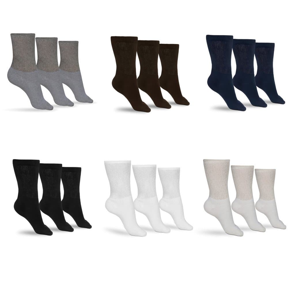 Women's Cotton Diabetic Crew Socks (Assorted) - P's One-Stop Shop 
