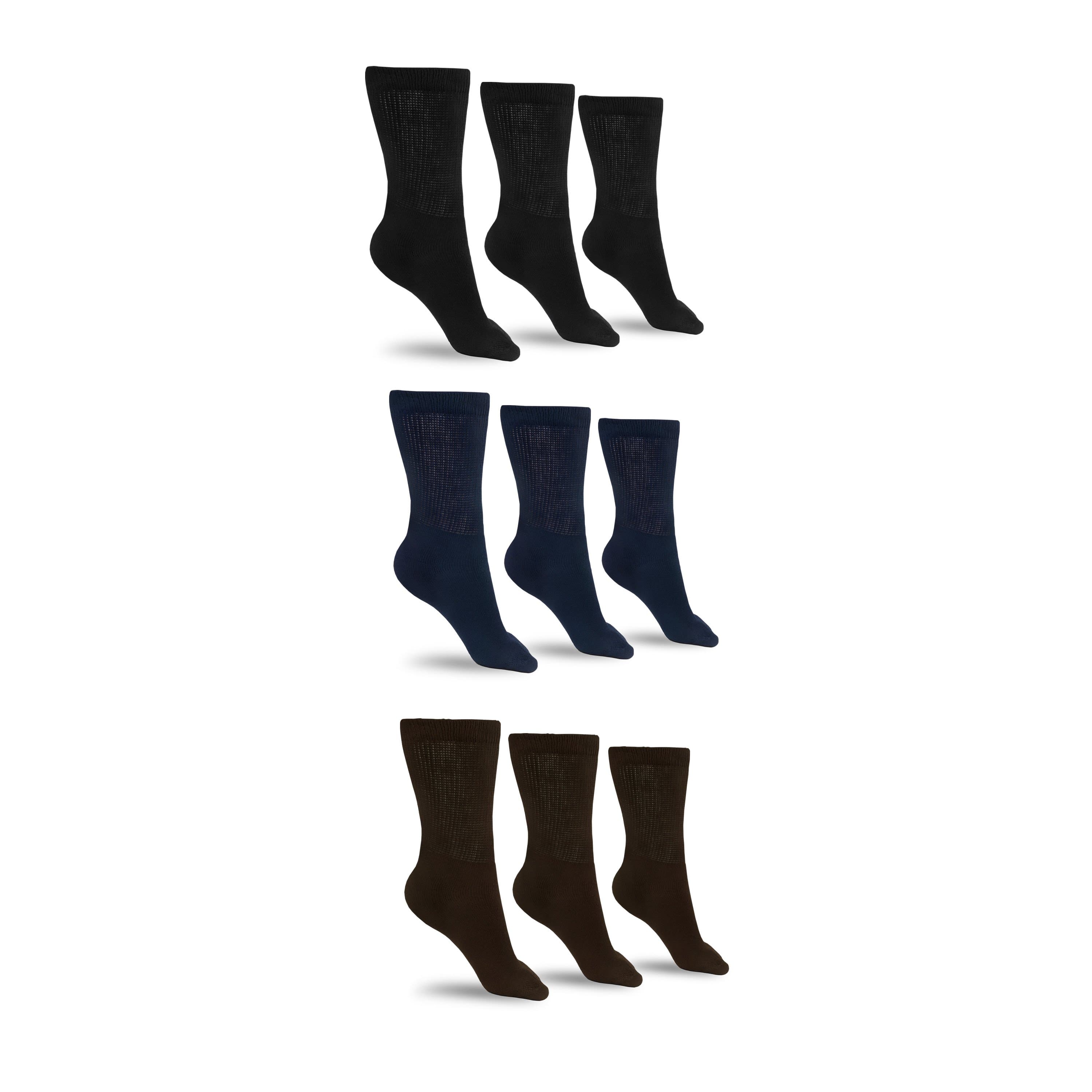 Women's Cotton Diabetic Crew Socks (Assorted) - P's One-Stop Shop 
