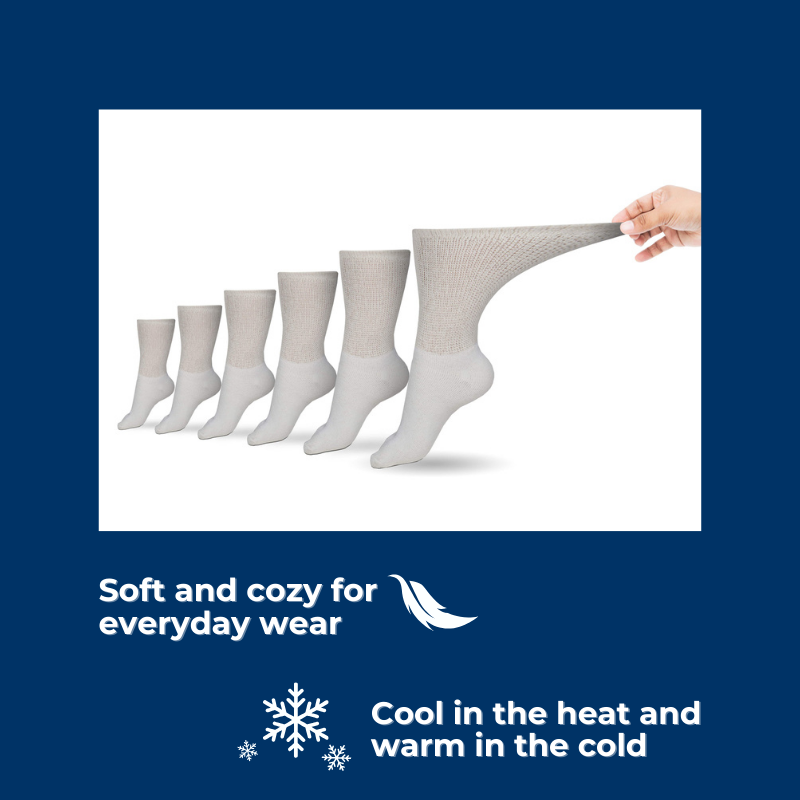 Women's Cotton Diabetic Crew Socks (Assorted) - P's One-Stop Shop 