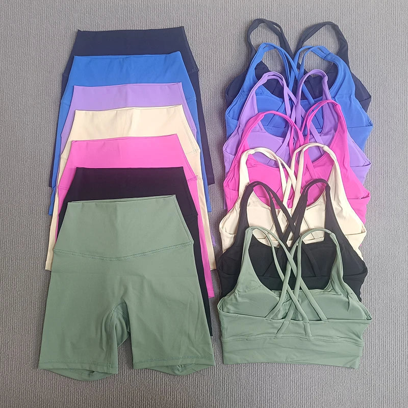 Women's Cross Back Yoga Set with Pockets - P's One-Stop Shop 