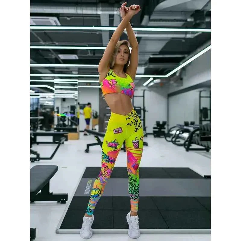 Women's Printed Yoga Set: Bra & Leggings - P's One-Stop Shop 