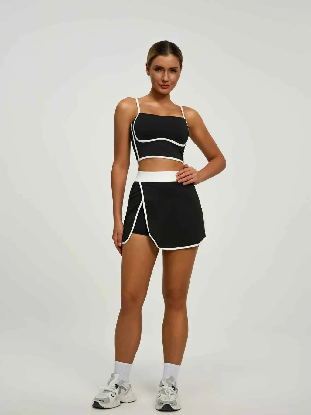 Women's Sports Set: Padded Crop Top & Pocket Skort - P's One-Stop Shop 
